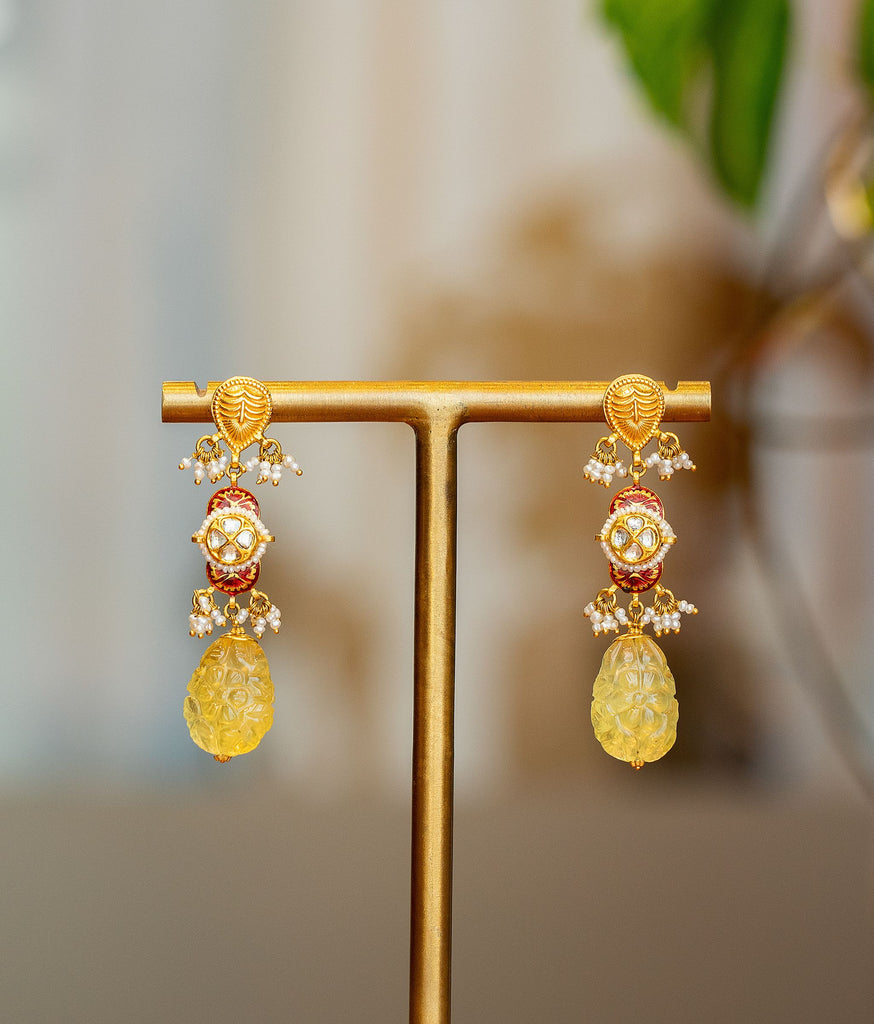 24K Pure Gold Earrings: Gardenia flower design – Prima Gold Official
